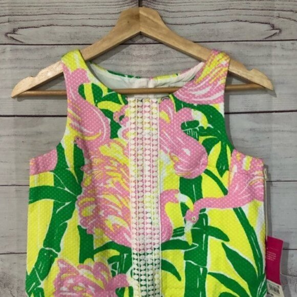 NEW Lilly Pulitzer for Target Flamingo Fan Dance Girls Shift Dress L - Picture 4 of 7